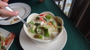 Grünes Curry mit Krevetten