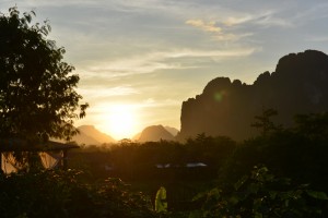 Sonnenuntergang in Vang Vieng