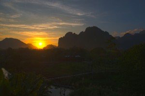 Sonnenuntergang in Vang Vieng